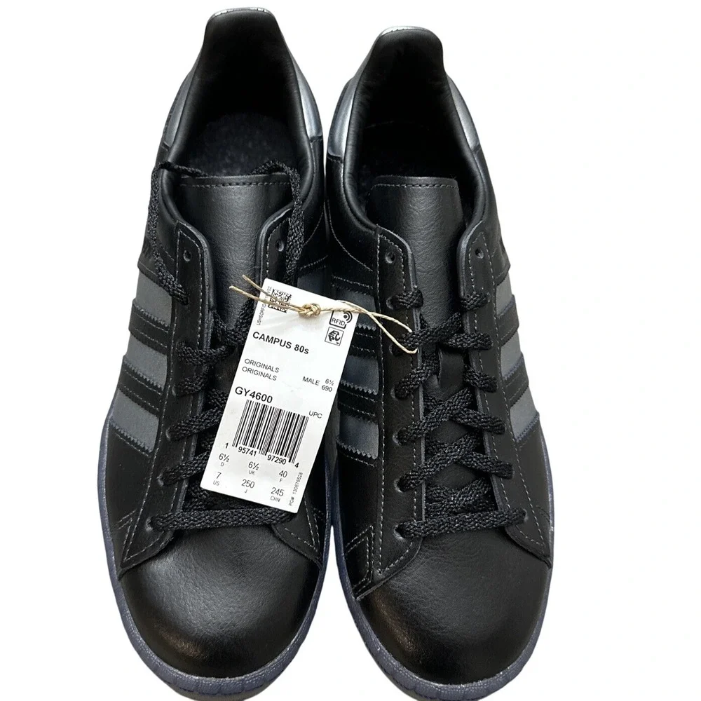 Adidas Campus 80s LA Rave Scene Core Black Silver Mens Size 7 GY4600 NWOB